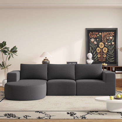 Corduroy Modular Sofa Bed – Deep Comfort at Home