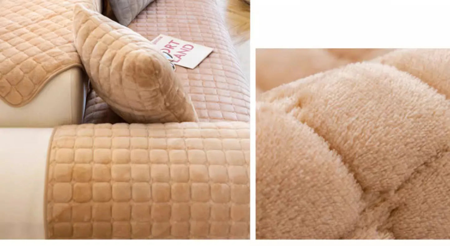 Non-Slip Sofa Cover Plush Fabric