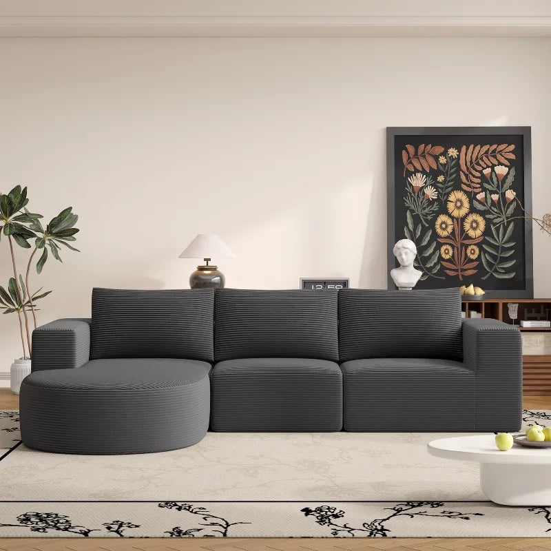 Corduroy Modular Sofa Bed – Deep Comfort at Home