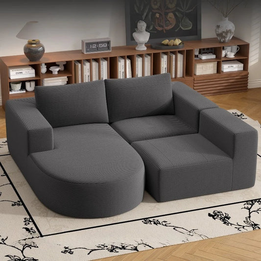 Corduroy Modular Sofa Bed – Deep Comfort at Home