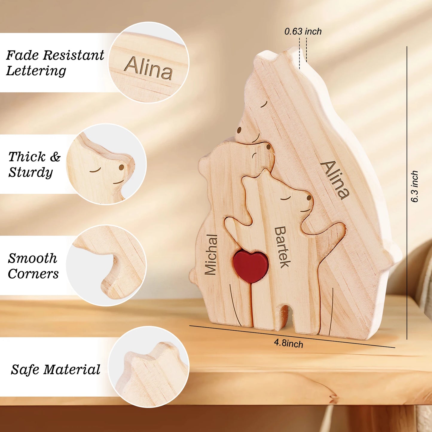 Bearora™ – Wooden Art Puzzle & Home Décor Gift