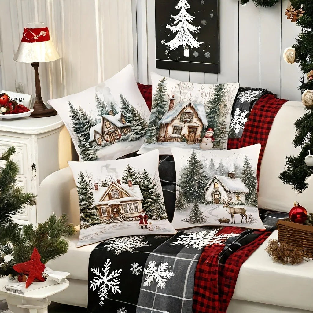 Christmas Winter Pillow Cover